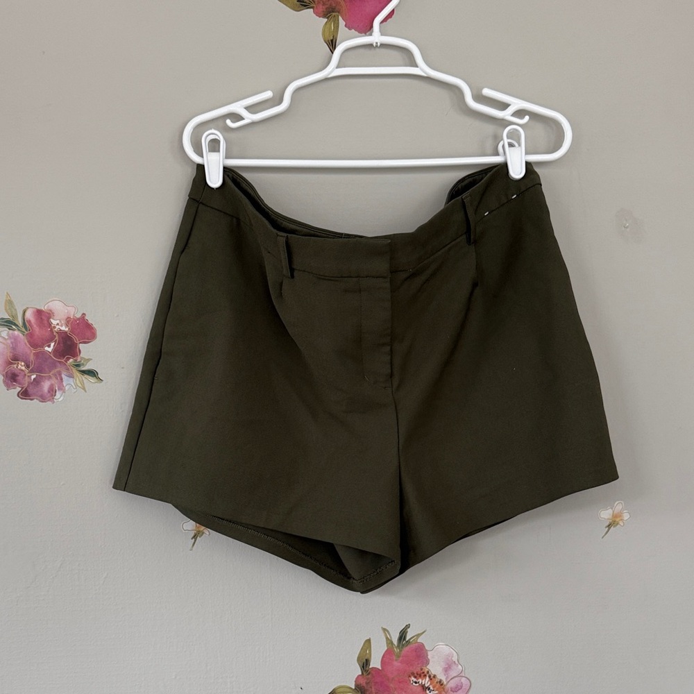 Olive Green High-Rise Women's Shorts